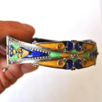 Bby 009 bracelet berbere kabyle beni yeni argent emaille 4 