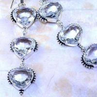 Bcl 003c boucles oreilles topaze blanche coeur bijoux argent 925 vente achat