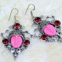 Bcl 009c boucles pendant oreilles bouddha grenat achat vente bijou esoterique argent 925