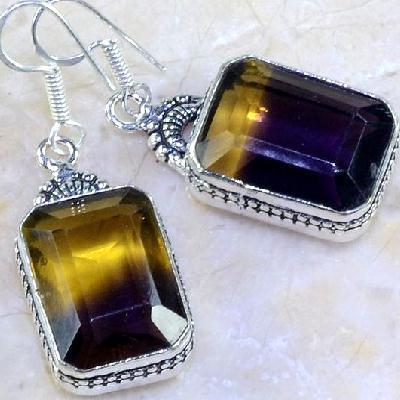 Bcl 012a boucles pendants oreilles ametrine citrine achat vente bijou argent 925