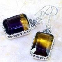 Bcl 012c boucles pendants oreilles ametrine citrine achat vente bijou argent 925