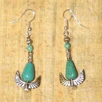 Bcl 015c boucles pendants oreilles turquoise bleue argent 926