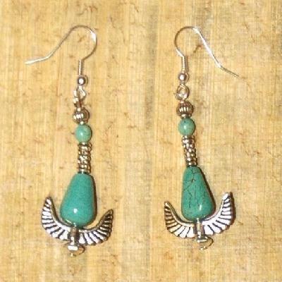 Bcl 015c boucles pendants oreilles turquoise bleue argent 926