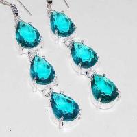 Bcl 020a boucles oreilles topaze bleue tanzanite bijoux6argent 925 vente achat