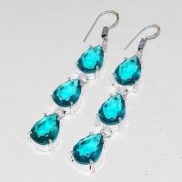 Bcl 020c boucles oreilles topaze bleue tanzanite bijoux6argent 925 vente achat