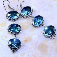 Bcl 021a boucles oreilles topaze bleue tanzanite bijoux6argent 925 vente achat