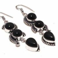 Bcl 026a boucles oreilles 18gr onyx noir bijou 1900 art deco gothique achat vente