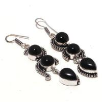 Bcl 026c boucles oreilles 18gr onyx noir bijou 1900 art deco gothique achat vente