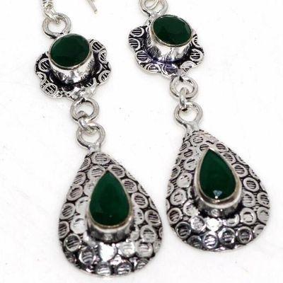 Bcl 031a boucles oreilles emeraude 6x10mm 7gr orientale achat vente bijoux argent 925