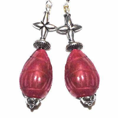 Bcl 034b boucles oreilles rubis 17gr 60mm 14x20mm