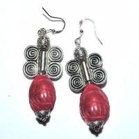 Bcl 035c boucles oreilles rubis 18gr 60mm 14x20mm