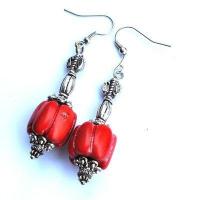 Bcl 046b boucles oreilles corail 60mm 9gr 15x15mm