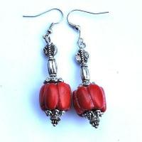 Bcl 046c boucles oreilles corail 60mm 9gr 15x15mm