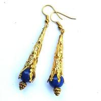 Bcl 050b boucles oreilles lapis lazuli 70mm 7gr 10mm