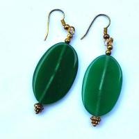 Bcl 051a boucles oreilles aventurine verte 70mm 7gr 10mm