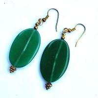 Bcl 051b boucles oreilles aventurine verte 70mm 7gr 10mm