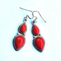 Bcl 052b boucles oreilles corail 45mm 8gr 10x15mm