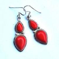 Bcl 052c boucles oreilles corail 45mm 8gr 10x15mm