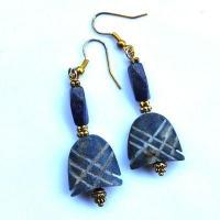 Bcl 053b boucles oreilles lapis lazuli 60mm 13gr 18x18mm