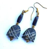 Bcl 053c boucles oreilles lapis lazuli 60mm 13gr 18x18mm