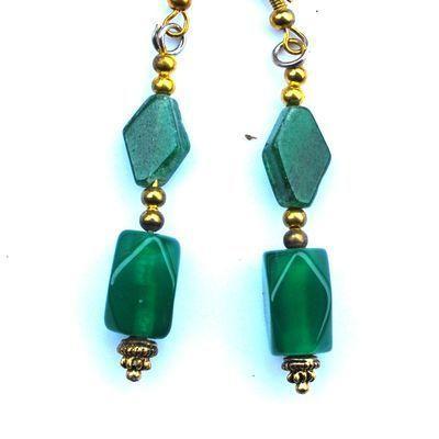 Bcl 054a boucles oreilles aventurine verte 70mm 7gr 10mm