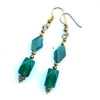 Bcl 054b boucles oreilles aventurine verte 70mm 7gr 10mm