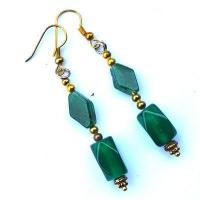 Bcl 054c boucles oreilles aventurine verte 70mm 7gr 10mm