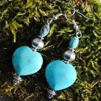 Bcl 064a boucles oreilles turquoise ethnique 60mm 15x15mm