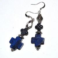 Bcl 068b boucles pendants oreilles 60mm lapis lazuli argent