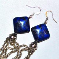 Bcl 073b boucles oreilles orientale 18x18mm lapis lazuli 19gr 90mm