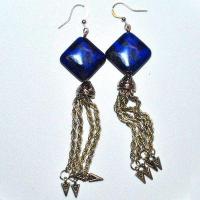 Bcl 073c boucles oreilles orientale 18x18mm lapis lazuli 19gr 90mm