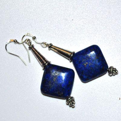 Bcl 074d boucles oreilles orientale 18x18mm lapis lazuli 13gr 50mm