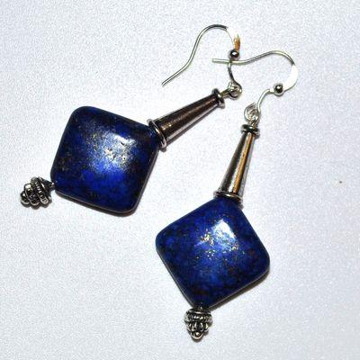 Bcl 074d boucles oreilles orientale 18x18mm lapis lazuli 13gr 50mm