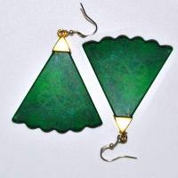 Bcl 078c boucles oreilles malachite egyptienne ethnique 17gr 60mm 40x40mm