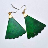 Bcl 078d boucles oreilles malachite egyptienne ethnique 17gr 60mm 40x40mm