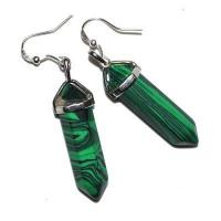 Bcl 079d boucles pendants oreilles malachite 50mm 10x35mm 9gr