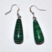 Bcl 080a boucles pendants oreilles malachite 40mm 10x25mmi 7gr