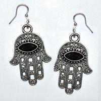 Bcl 094a boucles oreilles 60mm hamsa main fatima onyx 5x10mm 2 