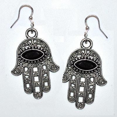 Bcl 094a boucles oreilles 60mm hamsa main fatima onyx 5x10mm 2