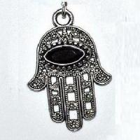 Bcl 094a boucles oreilles 60mm hamsa main fatima onyx 5x10mm 3 