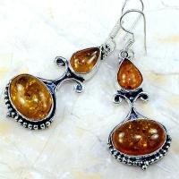 Bcl 095 boucles pendants oreilles ambre amber baltique 60mm 13gr bijoux argent 925 3 