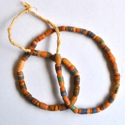 Bja 014 collier africain 65cm 38gr rang 40xperles afrique ethniques 7x10mm 5 