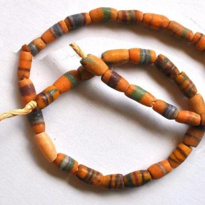 Bja 014 collier africain 65cm 38gr rang 40xperles afrique ethniques 7x10mm 5 