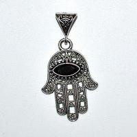 Bjb 006 pendentif pendant 55mm hamsa main fatima onyx berberes kabyle 1 