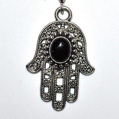 Bjb 007 pendentif pendant 55mm hamsa main fatima onyx berberes kabyle 2