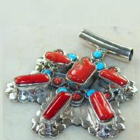 Bjb 015 pendentif pendant 22gr berbere kabyle chaine hamsa corail argent925 1