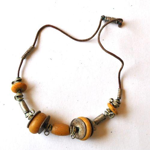 Bjb 032 collier parure berbere kabyle 40cm 46gr perles 20x8mm pieces argent ethnique 4