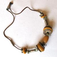 Bjb 032 collier parure berbere kabyle 40cm 46gr perles 20x8mm pieces argent ethnique 5