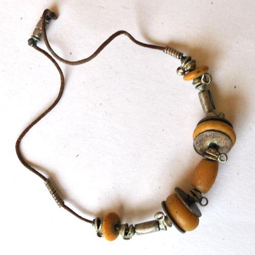 Bjb 032 collier parure berbere kabyle 40cm 46gr perles 20x8mm pieces argent ethnique 5
