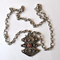 Bjb 033 collier beni yenni berbere kabyle chaine 66cm 65gr pendant 50x60mm corail argent ethnique 4 